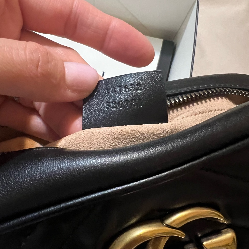 Gucci Black GG Marmont Flap Matelasse Mini Leather Shoulder Bag